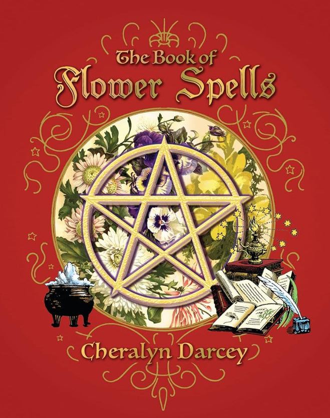 front cover of flower spells book in red