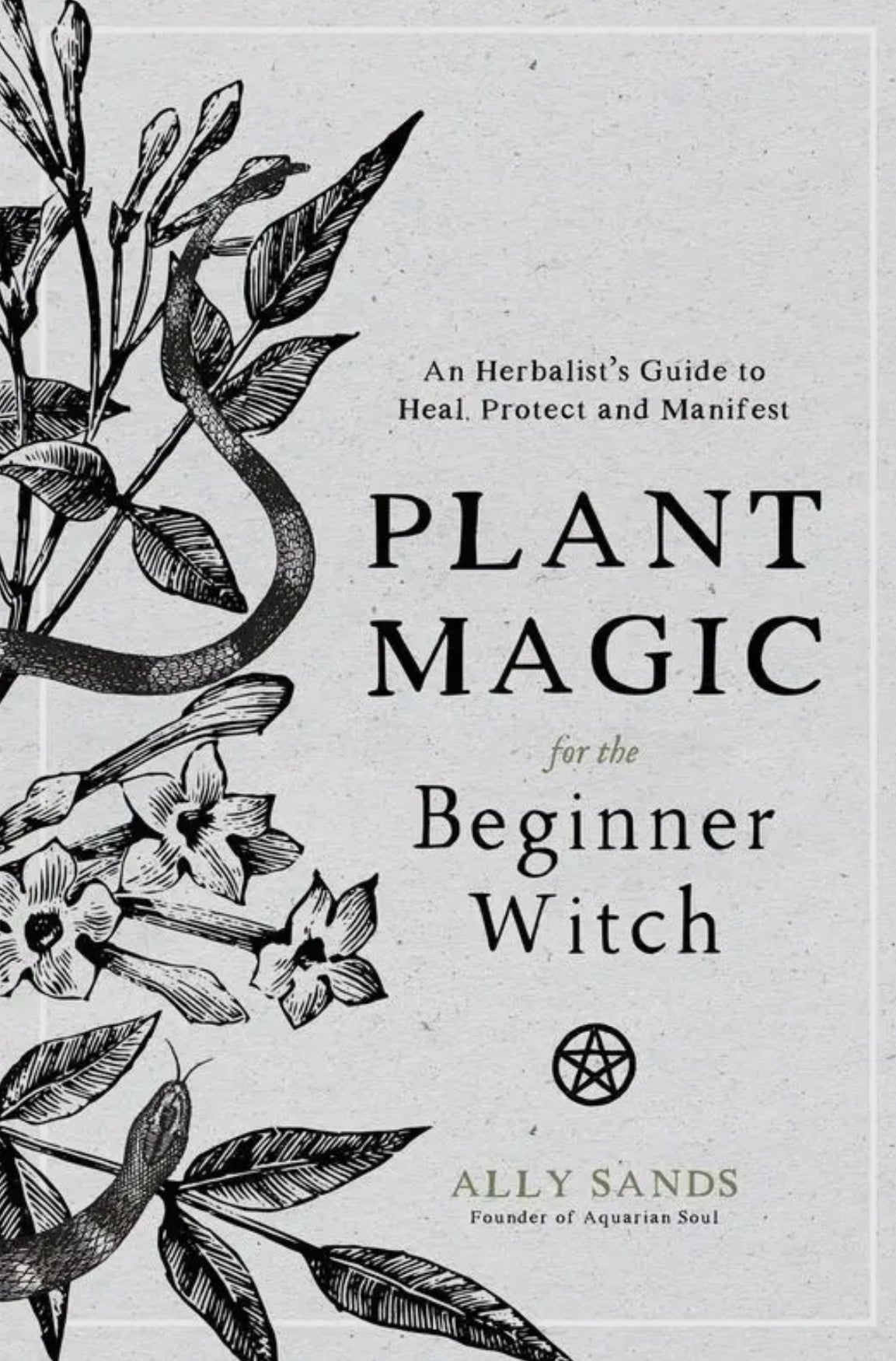 Book cover of 'Plant Magic for the Beginner Witch' with herbal illustrations and title text.