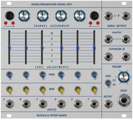 Tip Top Buchla 200 series 207t mixer preamplifier